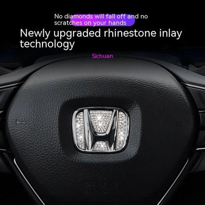 Zinc alloy diamond decorative sticker for Toyota steering wheel centre cap labelling