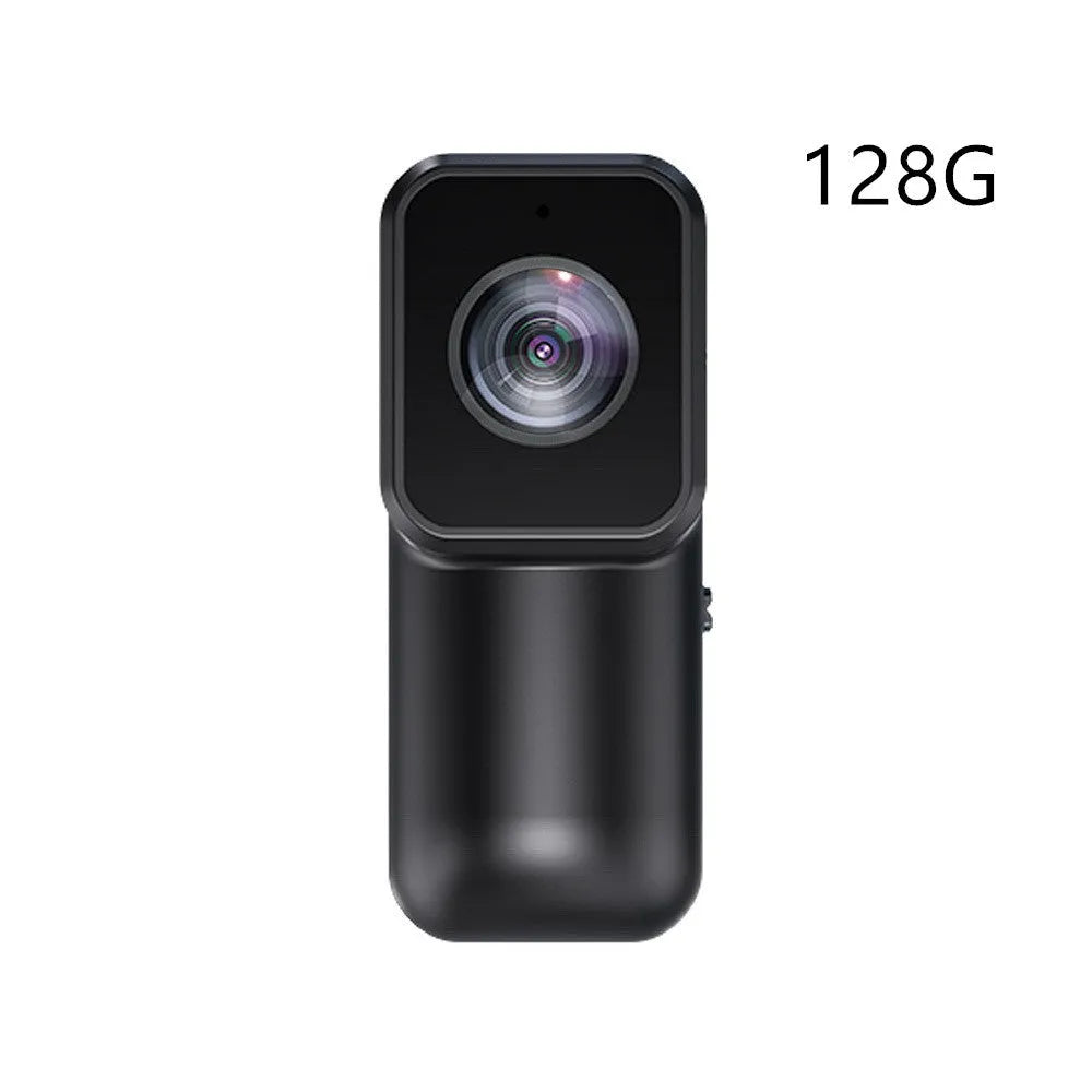 Black mini WiFi sports camera recorder 61.5x27x27mm with wristband riding bracket, cycling bracket, back clip, and pet strap.