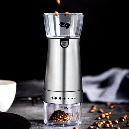 Premium Stainless Steel Electric Coffee Grinder with Adjustable Burr Mill for Freshly Ground Coffee Beans
