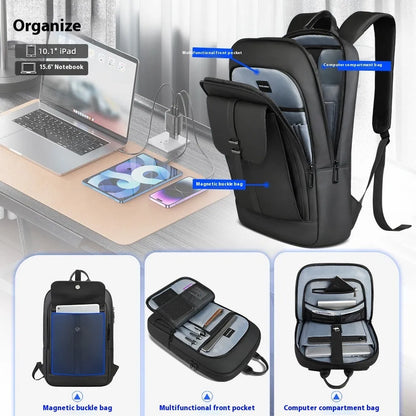 Black lightweight Oxford cloth backpack for business commute and daily use