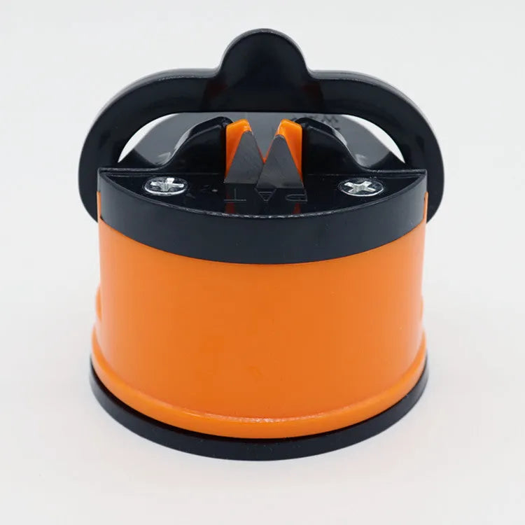 Small suction cup knife sharpener, ABS blade, 65 x 65mm, shown in red yellow green blue orange black white gold silver