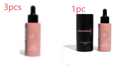 Matte Sun Tanning Black Liquid set with 50ml tanning drops bottle and 75ml tanning flash cream tube