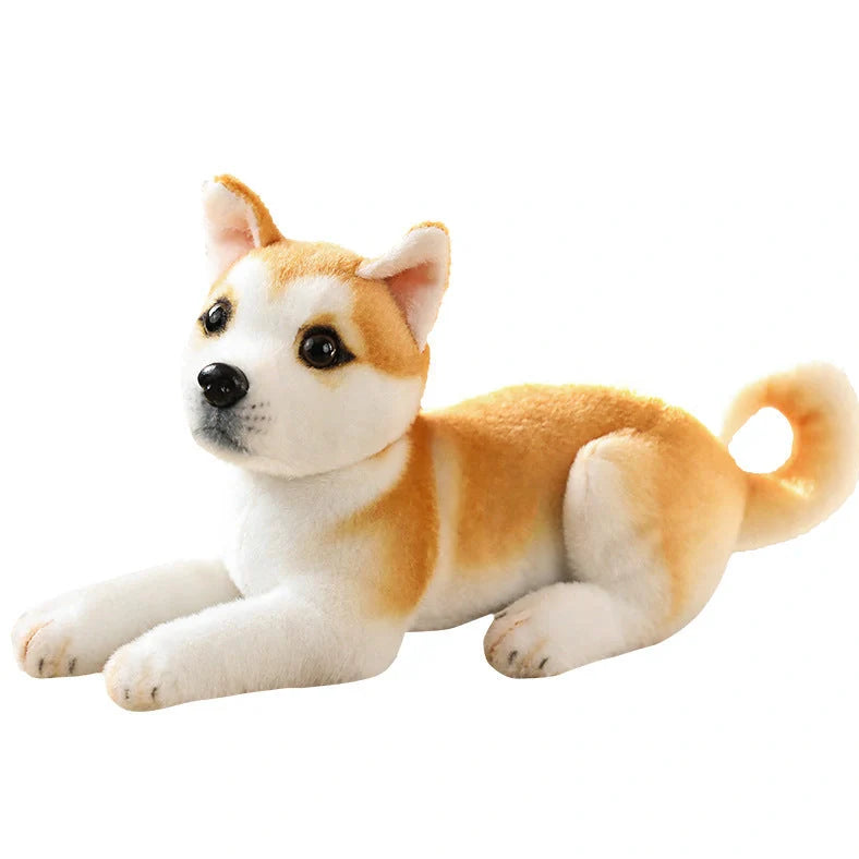 Simulation Husky plush toy in sitting posture measuring 25cm height
