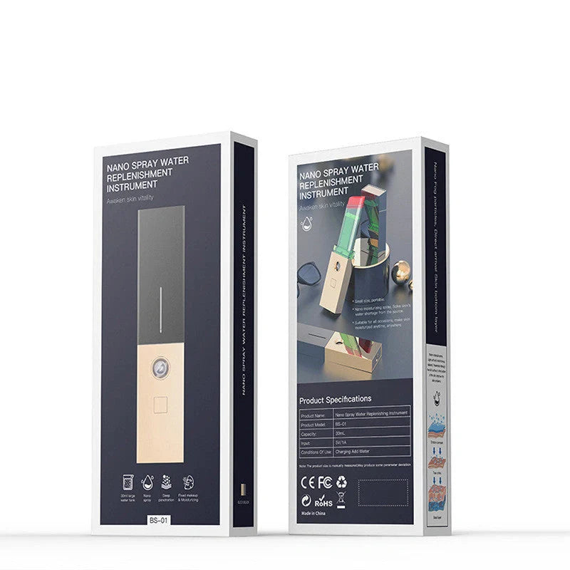 Nano Spray Water Replenishing Instrument BS-01 in golden color with USB charging