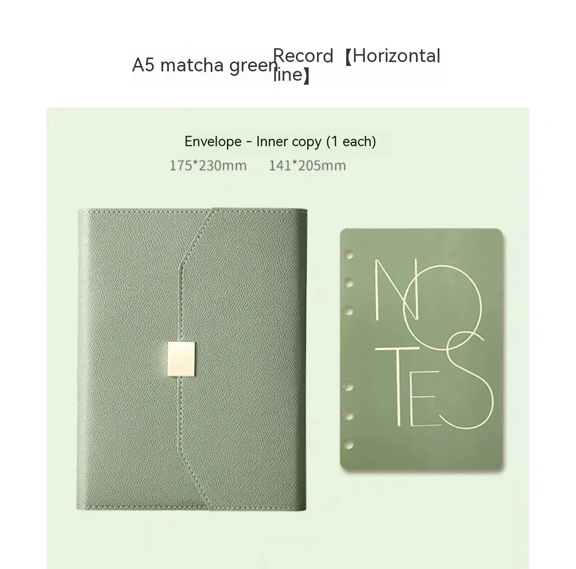 Loose leaf notebook with PU cover in brown, blue, green or gray, A5 or A6 size, 100 sheets of 80gsm wood-free paper.
