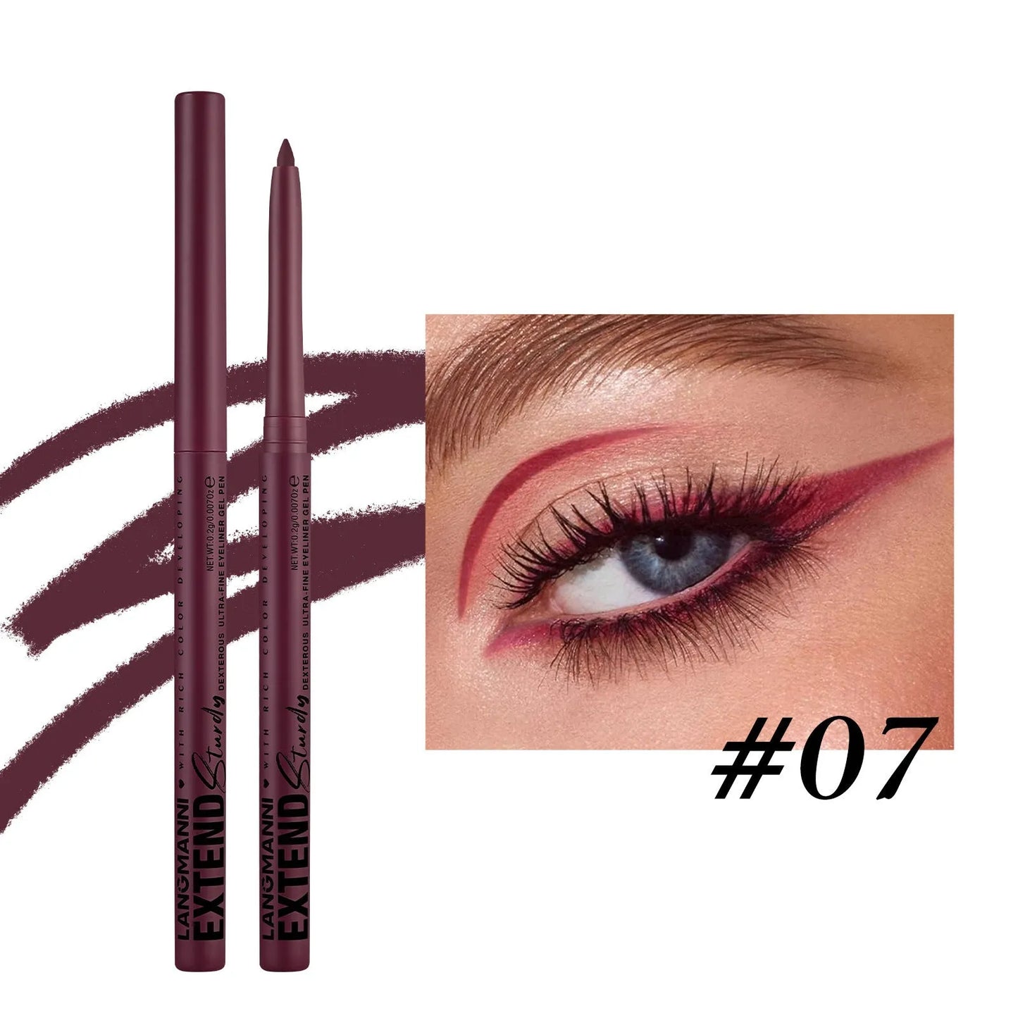 12 colourful gel glitter eyeliner pencils with matte and glitter finishes in waterproof formula