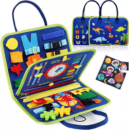 Felt Learning Board Educational Toy in blue, pink, or green for children's early development