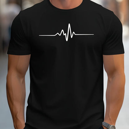 Men's loose-fit 3D sports letter print T-shirt in a summer colour