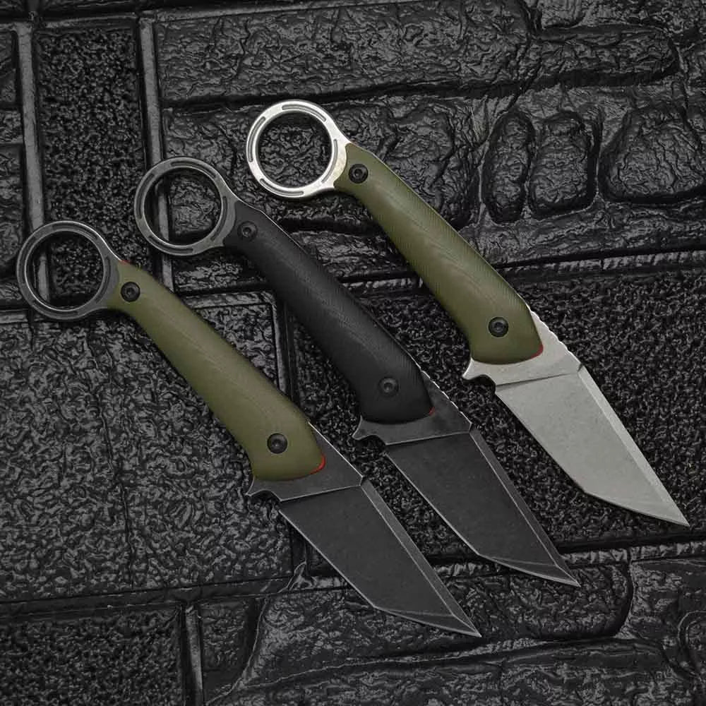Outdoor Field Self-defense Knife with DC53 steel blade and G10 handle