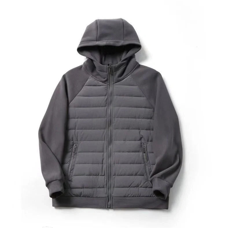 Casual cotton coat in solid colour with round hem and loose fit design