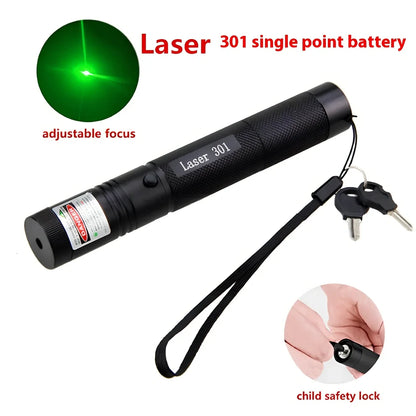 Metal laser pointer pen with green, red and blue light options, 15cm length