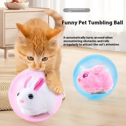 Hamster rolling ball toy with transparent plastic sphere and plush shell in beige hamster-gronder colour