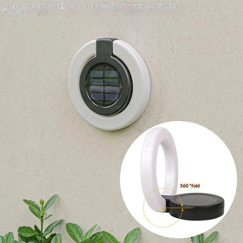 Outdoor solar underground light in ABS plastic with solar panel and LED illumination for garden paths