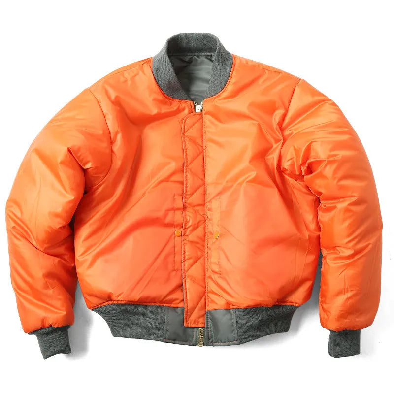 American Workwear Pilot cotton-padded jacket in army green with loose-fit design and double-sided wear-resistant nylon fabric
