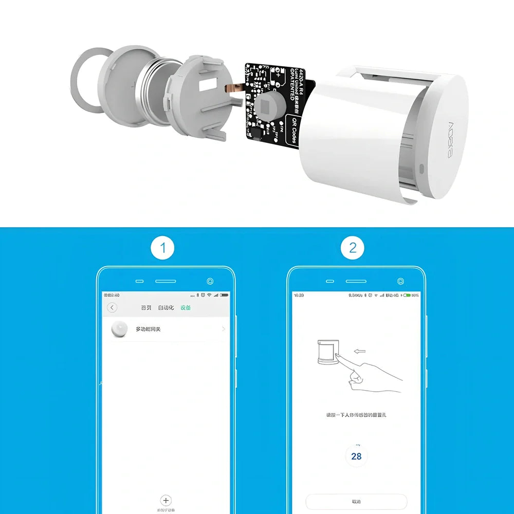 White wireless infrared human body sensor with 7m detection range for smart home automation systems