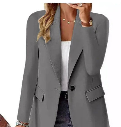 Women wearing a stylish polyester cardigan in various colors and sizes