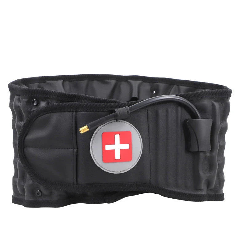Inflatable Lumbar Traction Belt designed for back pain relief, featuring an adjustable inflation system and durable construction for personalized support and comfort.