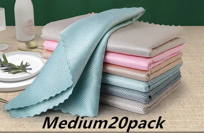Microfiber dish cloth set in random colors for quick drying and strong absorption