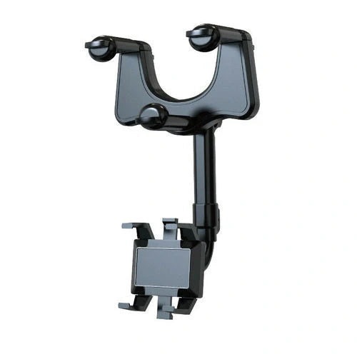 Black car rearview mirror swivel navigation bracket for secure device mounting