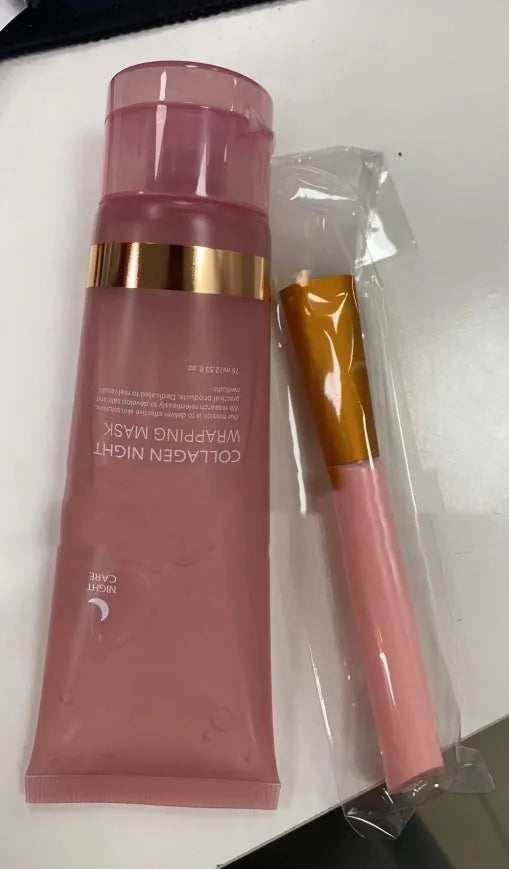 75ml collagen night sleep facial mask with application brush for overnight skincare