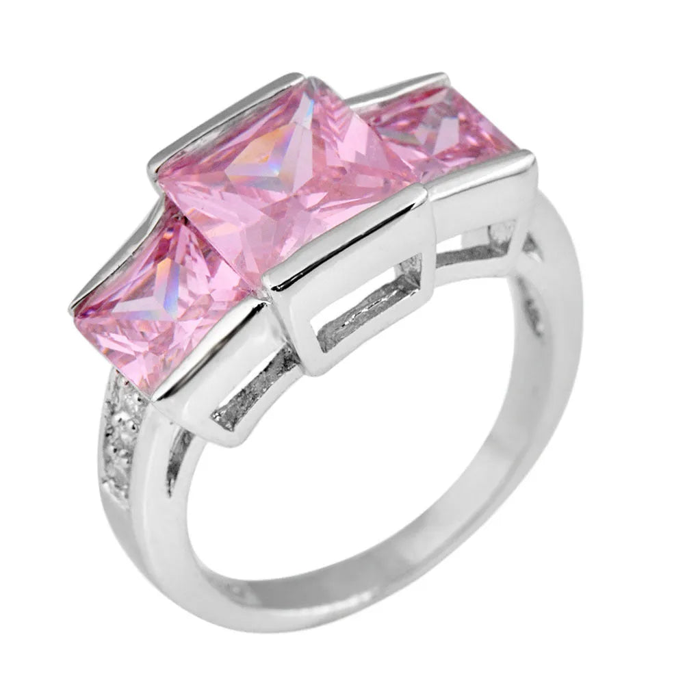 Copper ring with geometric design and electroplated finish in multiple colour options