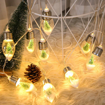Festive LED string lights with a wishing bottle design, perfect for holiday decorations