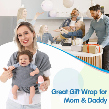 Multi-functional baby carrier wrap in various colors for front and back carrying