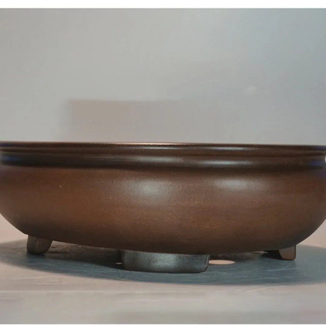 Handcrafted purple clay desktop flowerpot with classical design, 58cm long, for indoor plants