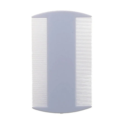 Double-edged fine-toothed plastic flea comb measuring 8cm by 7.5cm in rose red colour