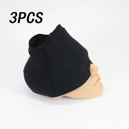 Cold Therapy Migraine Relief Hat in black and pink with soft gel design for headache relief