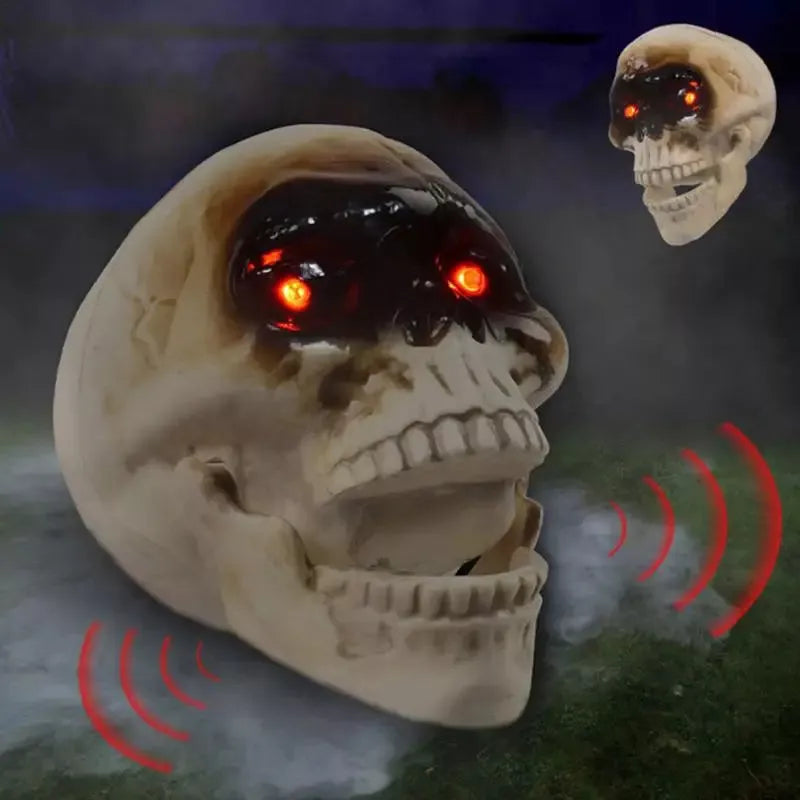 Realistic animated floating skeleton Halloween decoration with scary sound