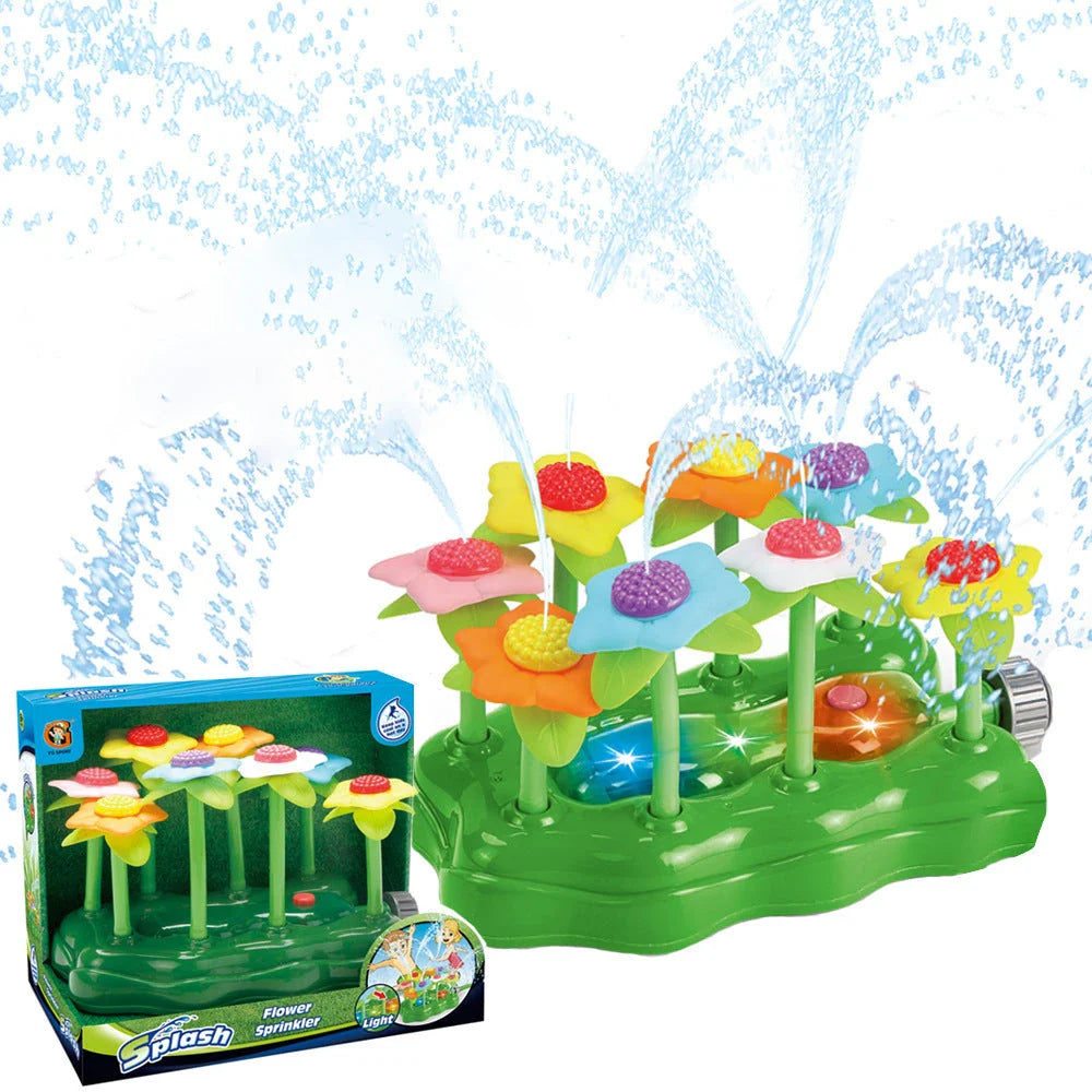 Colorful outdoor water sprinkler toy with cactus-shaped design for kids to enjoy in the backyard