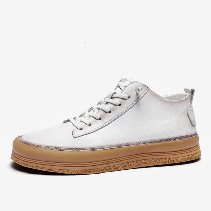 Men's black casual shoes with round toe, lanyard closure, and soft rubber soles on a neutral background