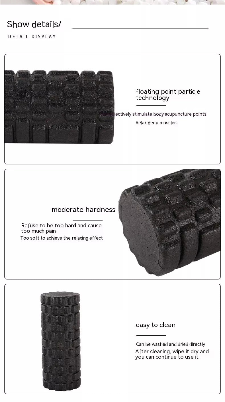 Black Hollow Sports Foam Roller for balance, pilates, and fitness