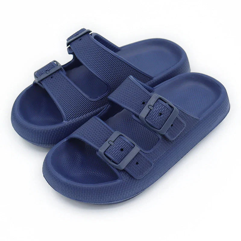 Stylish buckle slip-on platform sandals in various colors for women's summer fashion
