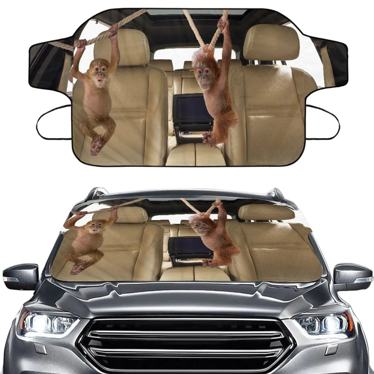 Car front gear sunshade cover with aluminium film construction measuring 130 by 70 centimetres