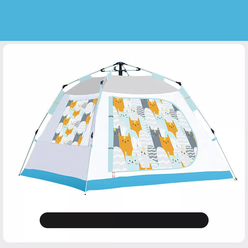 Portable children's camping folding tent with quick setup and waterproof design