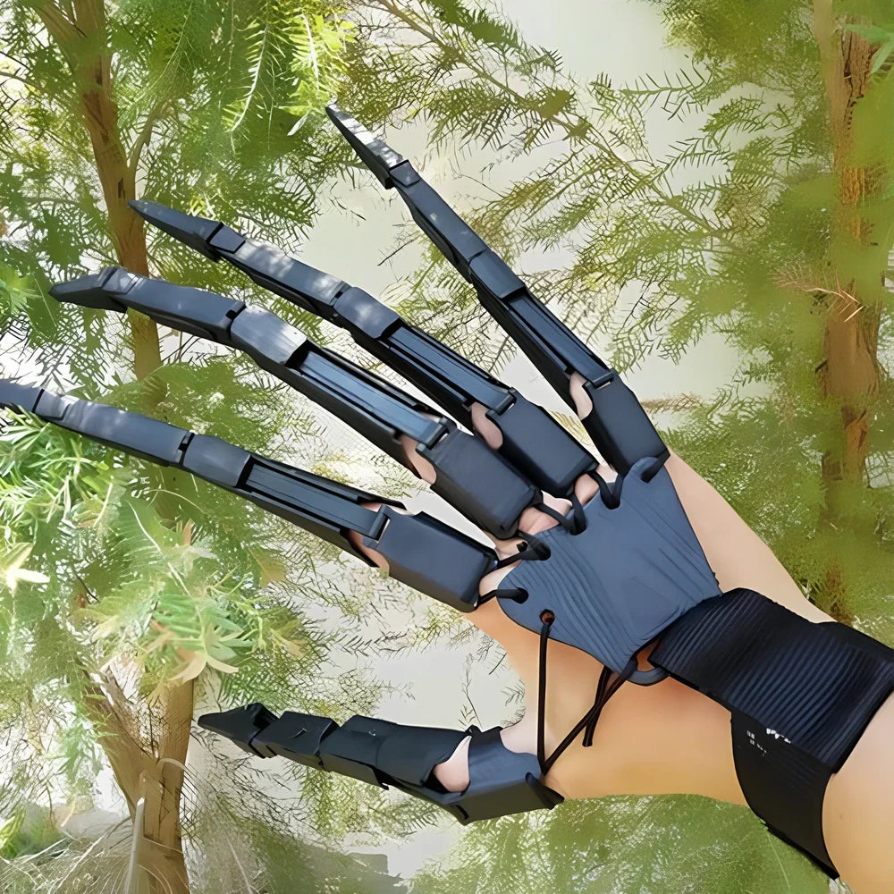 Black and white latex Halloween finger paws with left and right anatomical designs
