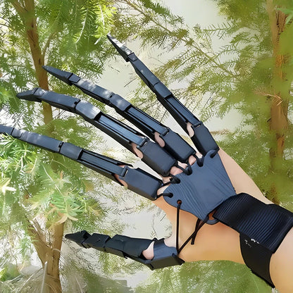 Black and white latex Halloween finger paws with left and right anatomical designs