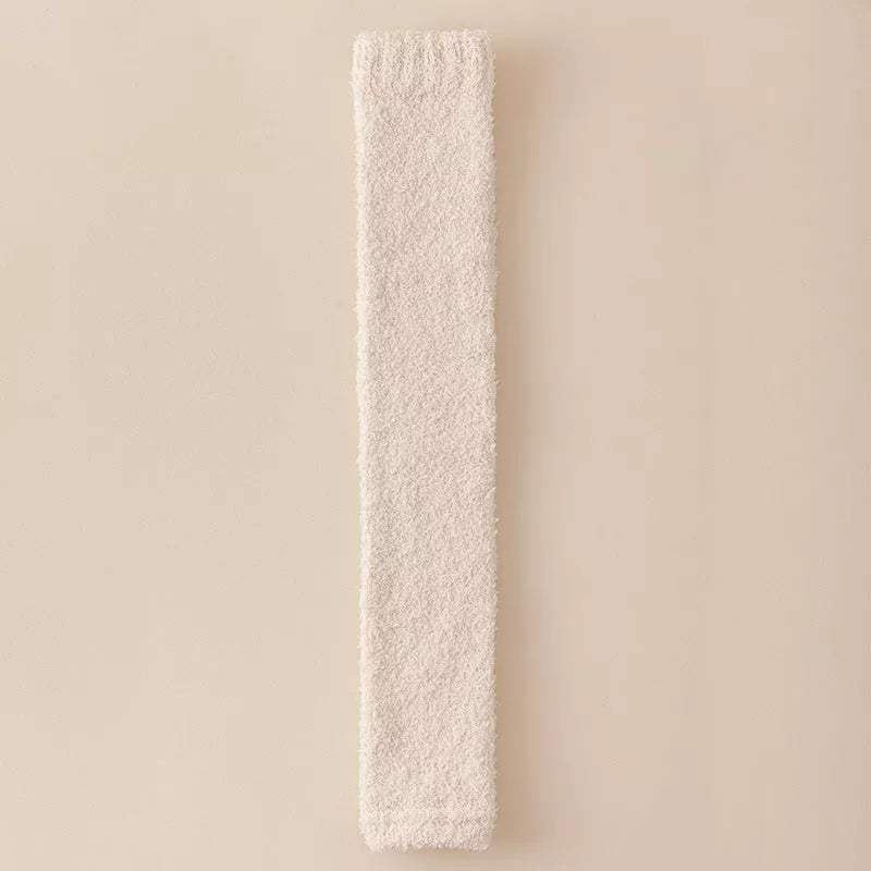 Winter warm plush socks for women with dual-purpose heel and knee protection