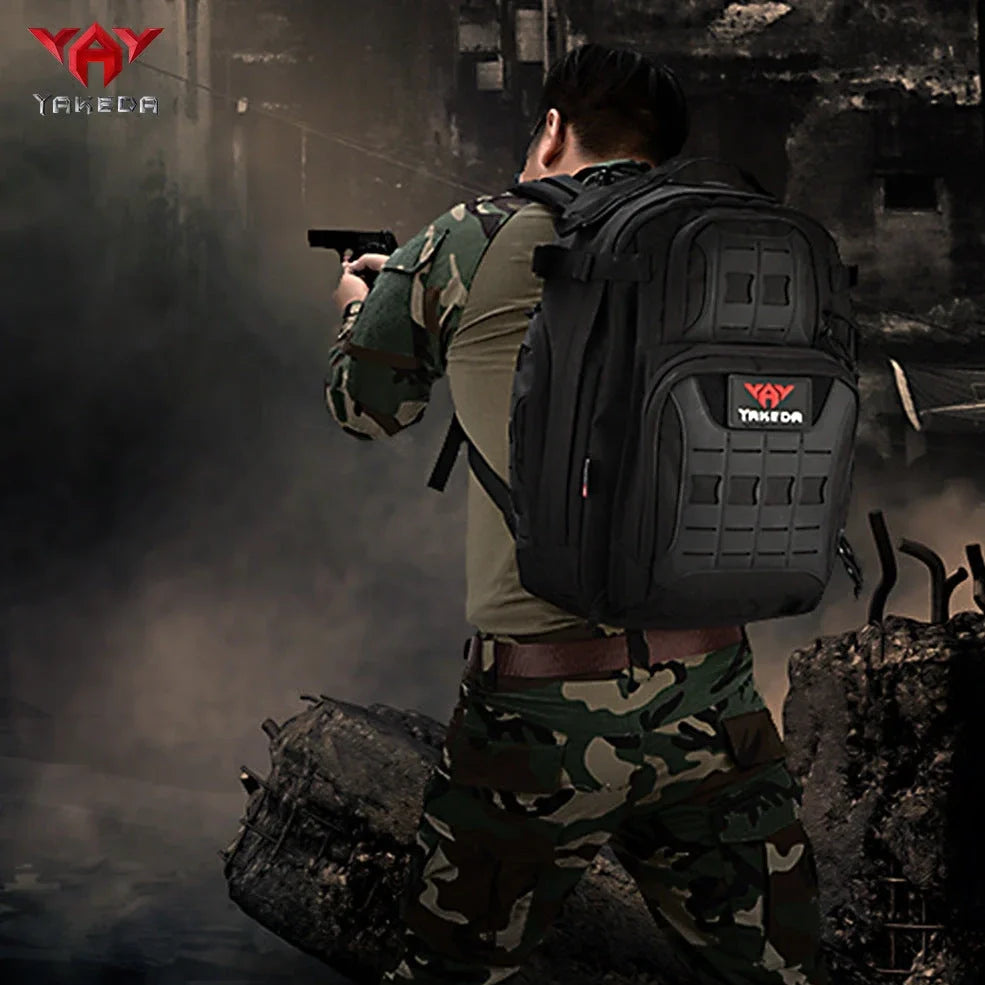45-litre camouflage tactical backpack with 600D polyester construction for mountain climbing