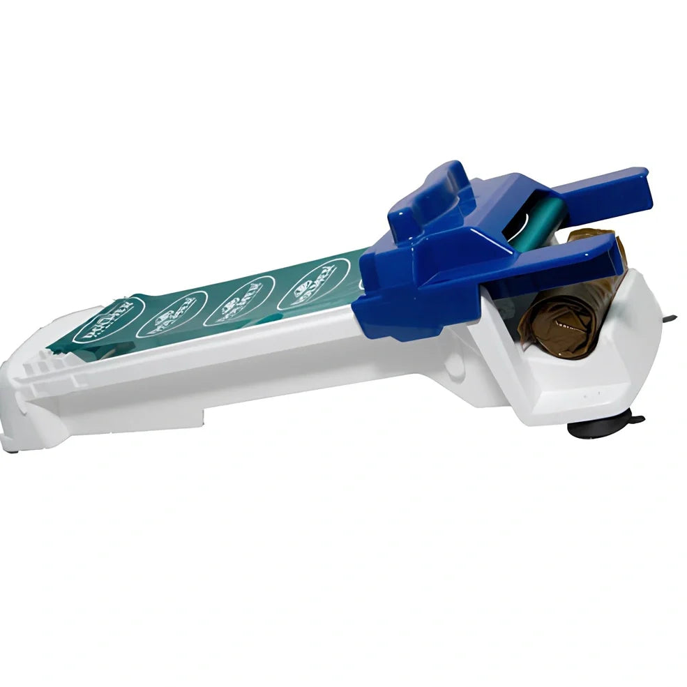 Blue vegetable roll meat roller measuring 36cm with food-safe plastic construction for creating vegetable-wrapped meat portions