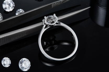 Star Guardian 1-carat moissanite wedding ring set in S925 silver with platinum plating, sizes 5-9, gift box and GRA certificate
