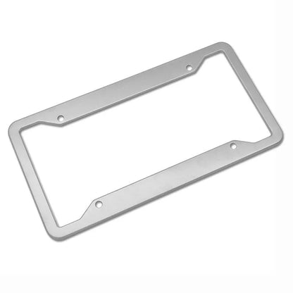 Aluminium alloy stainless steel license plate frame in black finish showing vehicle registration plate protection