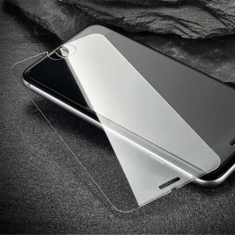 Tempered glass screen protector with 9H hardness and oleophobic coating for iPhone and Samsung phones