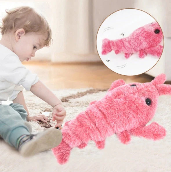 Vibrant Leaping Lobster USB-Powered Pet Toy with Swinging Tail and Automatic Movement