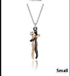 Affectionate Hug Necklace for couples with snake bone chain in brass
