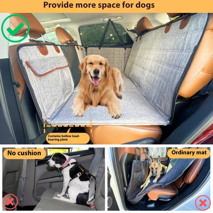 Widened support plate car dog bed rear seat pet pad in gray cationic or black 600D cloth with safety belt