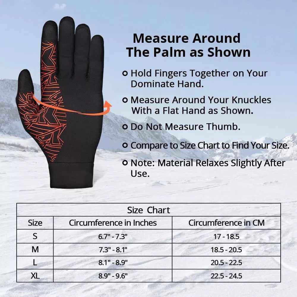 Winter fishing gloves with touch screen capability and anti-slip palm
