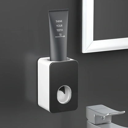 Automatic toothpaste dispenser wall-mounted with punch-free installation measuring 18.5cm